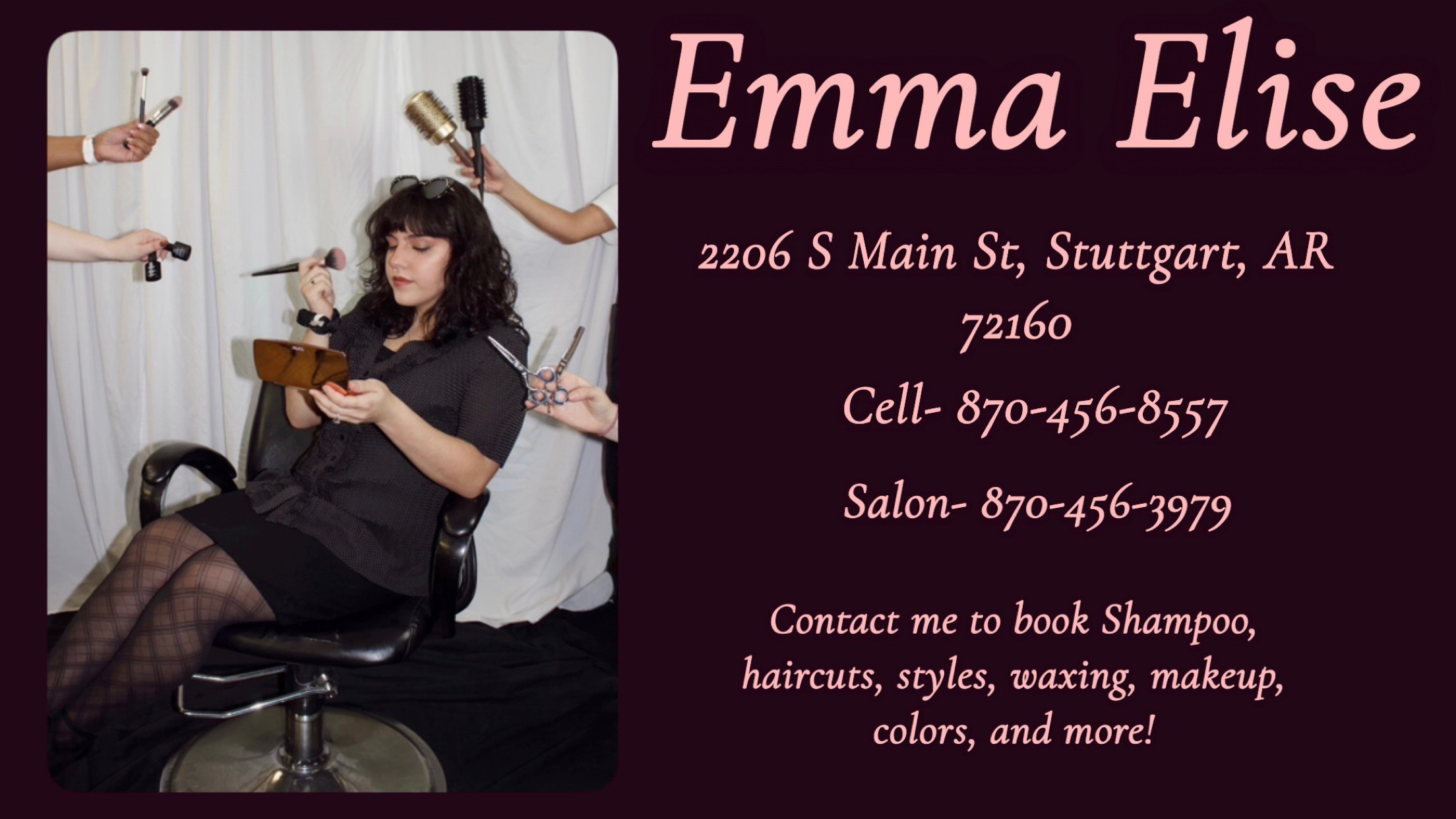 Elise in salon chair
